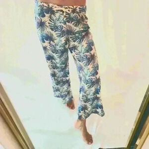 GREEN LABEL RECYCLED Textiles Wide Leg Pants Pink Blue sleep Palms Vacay Vibes